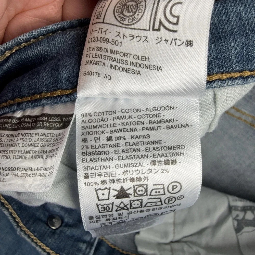 Levis 559 Jeans Mens 42x30 Blue Relaxed Fit Straight Stretch Denim Pants